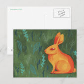 Orange Bunny Postkarte (Vorne/Hinten)