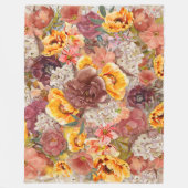 Orange Burgund Herbst Herbst Farbe Blumen Fleecedecke (Vorderseite)