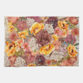 Orange Burgund Herbst Herbst Farbe Blumen Geschirrtuch (Horizontal)