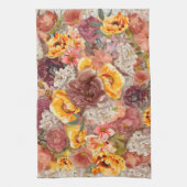 Orange Burgund Herbst Herbst Farbe Blumen Geschirrtuch (Vertikal)