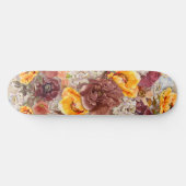 Orange Burgund Herbst Herbst Farbe Blumen Skateboard (Horizontal)