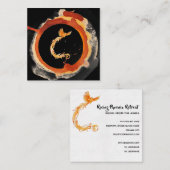 *~* Orange Burgund Phoenix Ring of Red Fire Quadratische Visitenkarte (Vorne/Hinten)