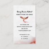 *~* Orange Burgund Red Feathers Phoenix Flame Visitenkarte (Rückseite)