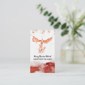 *~* Orange Burgund Red Feathers Phoenix Flammen Visitenkarte (Stehend Vorderseite)