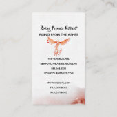 *~* Orange Burgund Red Feathers Phoenix Flammen Visitenkarte (Rückseite)