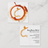 *~* Orange Burgund Red Flame Phoenix Feuerring Quadratische Visitenkarte (Vorne/Hinten)