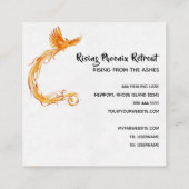 *~* Orange Burgund Red Flame Phoenix Feuerring Quadratische Visitenkarte (Rückseite)