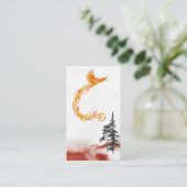 *~* Orange Burgund Red Phoenix Rising Pine Tree Visitenkarte (Stehend Vorderseite)
