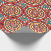 Orange Burgundy and Yellow Circle Mandala Geschenkpapier (Ecke)