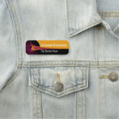 Orange Burgundy Blast Streaked Background Namensschild (Beispiel)