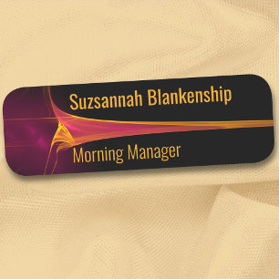 Orange Burgundy Blast Streaked Background Namensschild