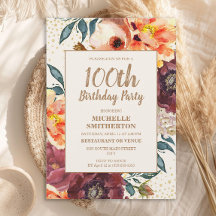 Orange Burgundy Fall Floral Gold Glitzer 100.