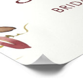 Orange Burgundy Floral Herbst Winter Brautparty Poster (Ecke)