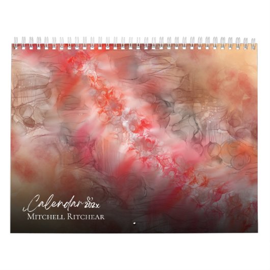 Orange Burgundy Gray Marmor anpassen Kalender (Titelbild)