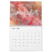 Orange Burgundy Gray Marmor anpassen Kalender (Mär 2027)
