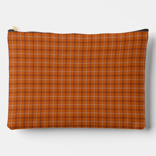 Orange Burgundy Plaid Classic Pattern Zubehörtasche (Vorderseite)
