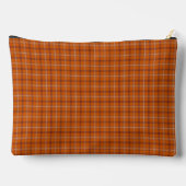 Orange Burgundy Plaid Classic Pattern Zubehörtasche (Rückseite)
