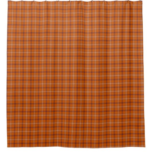 Orange Burgundy Plaid Shower Curtain Duschvorhang (Vorderseite)
