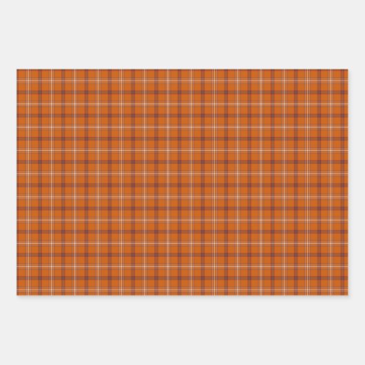 Orange Burgundy White Plaid Classic Geschenkpapier Set (Vorderseite 2)