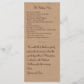 Orange Burlap Mit Monogramm Wedding Program Programm (Rückseite)