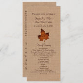 Orange Burlap Mit Monogramm Wedding Program Programm (Vorne/Hinten)