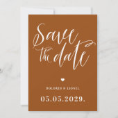 Orange Burnt Pink Save the Date Einladung (Vorderseite)