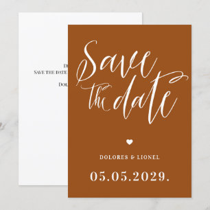 Orange Burnt Pink Save the Date Einladung
