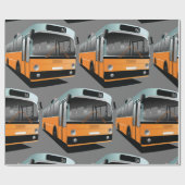 Orange Bus Geschenkpapier (Flach)