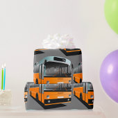 Orange Bus Geschenkpapier
