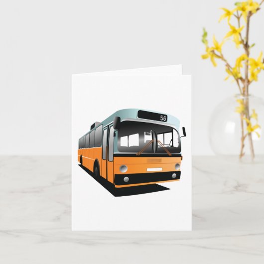 Orange Bus Karte (Gelbe Blume)