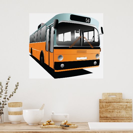 Orange Bus Poster (Küche)