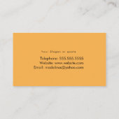 Orange Business Card für saubere Nageltechniker Visitenkarte (Rückseite)