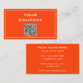 Orange Business Card Ihr eigenes Design mit QR Cod Visitenkarte (Vorne/Hinten)