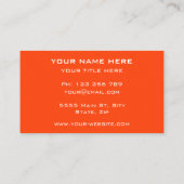 Orange Business Card Personalisiert Ihr eigenes De Visitenkarte (Rückseite)