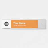 Orange Business Logo Name Professionals Türschild (Vorderseite )