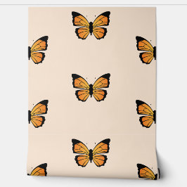Orange Butterflies Design Tapete