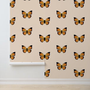 Orange Butterflies Design Tapete
