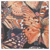 Orange Butterflies Stoff (Nahaufnahme)