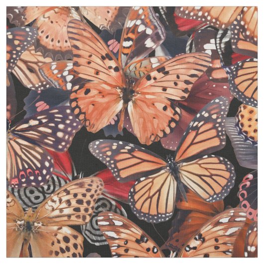Orange Butterflies Stoff (Muster)