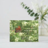 Orange Butterfly Angepasste Postkarte "Hello from" (Stehend Vorderseite)