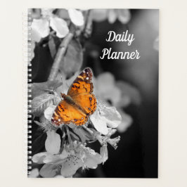 Orange Butterfly auf Apple Blossom Daily Planner Planer