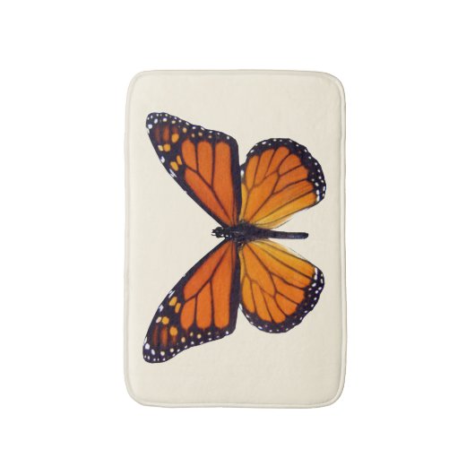 Orange Butterfly Bath Mat Badematte (Vorderseite Vertikal)