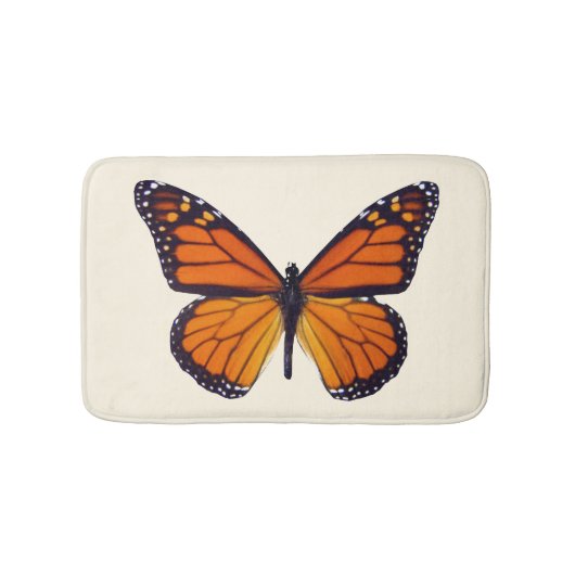 Orange Butterfly Bath Mat Badematte (Vorderseite)