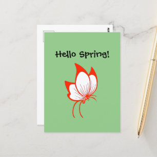 Orange Butterfly Cartoon, Niedlich Garden Nature A Postkarte