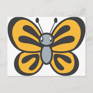 Orange Butterfly Cartoon Postkarte