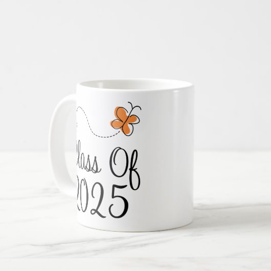 Orange Butterfly Class von 2025 Kaffeetasse (Vorderseite Links)