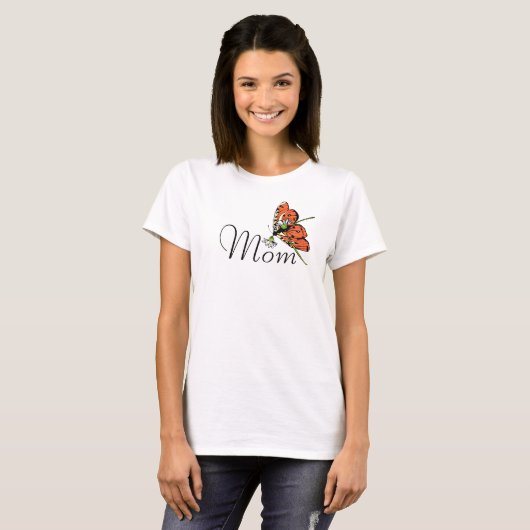 Orange Butterfly Dairy Mama T-Shirt (Vorne ganz)