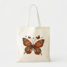 Orange Butterfly Design Tragetasche