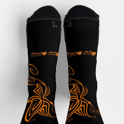 Orange Butterfly Drucke Hinzufügen Text Männer Fra Socken (Oben)