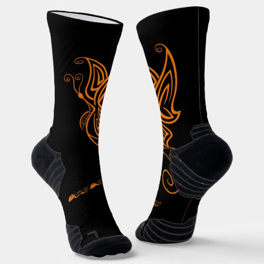 Orange Butterfly Drucke Hinzufügen Text Männer Fra Socken (Gewinkelt)